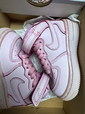 Custom Pink Vintage Look Dyed Look AF1 toddler 5-New